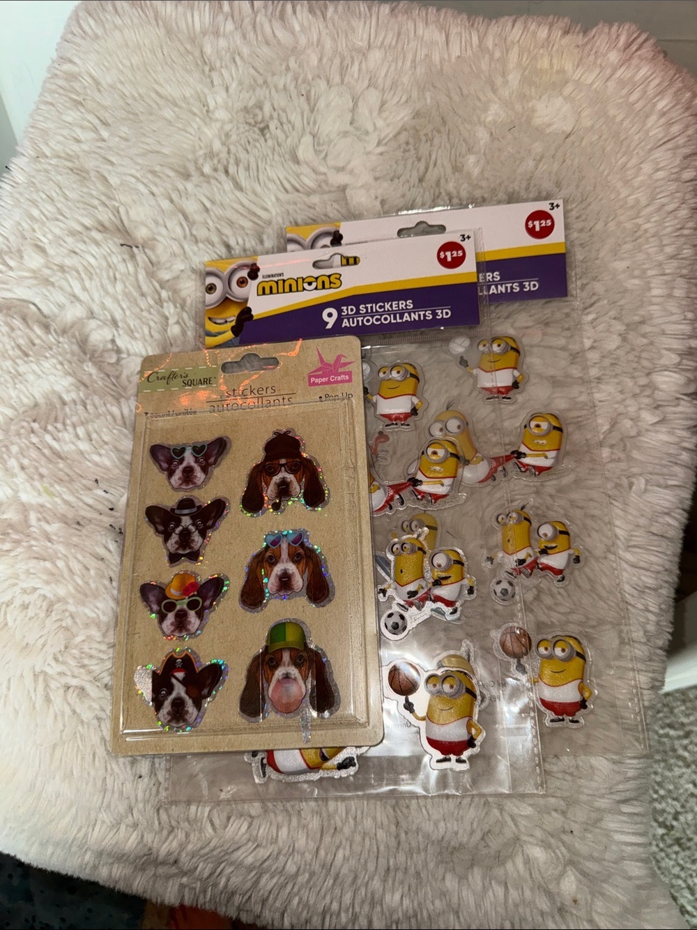 Minions 3D Sticker Packs with Dog Character 9-Count